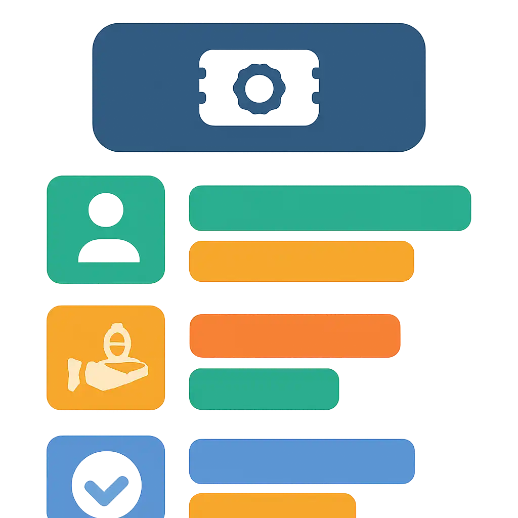 Infographic comparing options using coloured bars and icons only, no text or labels, flat design, TC Lottery